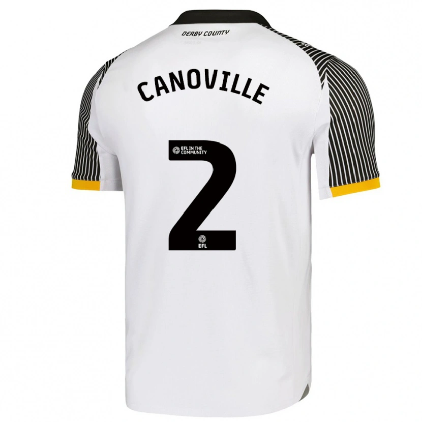 Danxen Niño Camiseta Rio Canoville #2 Blanco Negro 1ª Equipación 2025/26 La Camisa México