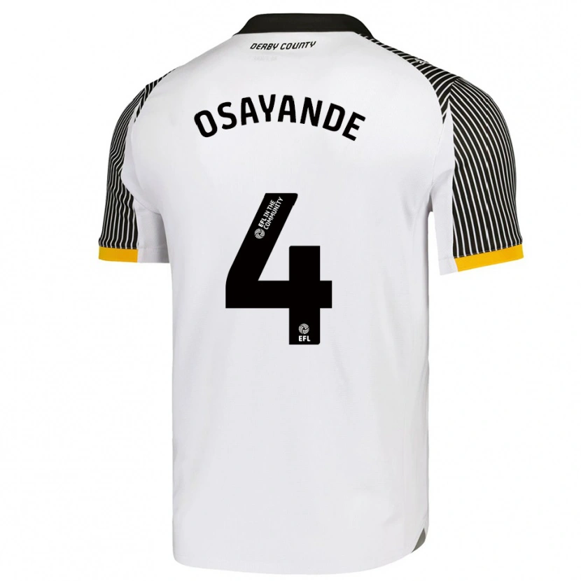Danxen Niño Camiseta Adisa Osayande #4 Blanco Negro 1ª Equipación 2025/26 La Camisa México