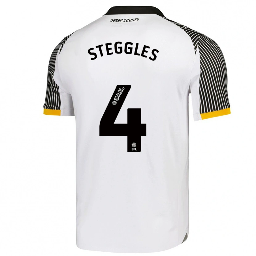 Danxen Niño Camiseta Charlotte Steggles #4 Blanco Negro 1ª Equipación 2025/26 La Camisa México