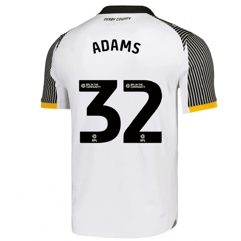 Danxen Niño Camiseta Ebou Adams #32 Blanco Negro 1ª Equipación 2025/26 La Camisa México