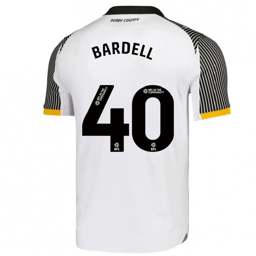 Danxen Niño Camiseta Max Bardell #40 Blanco Negro 1ª Equipación 2025/26 La Camisa México