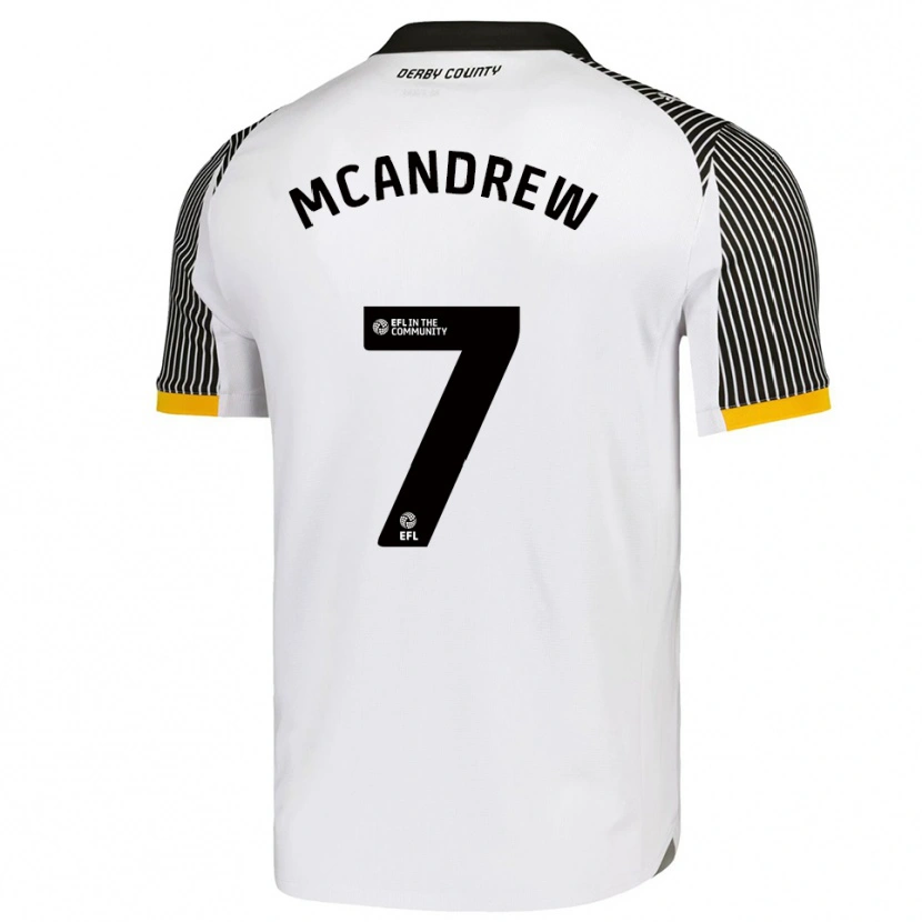 Danxen Niño Camiseta Niall Mcandrew #7 Blanco Negro 1ª Equipación 2025/26 La Camisa México