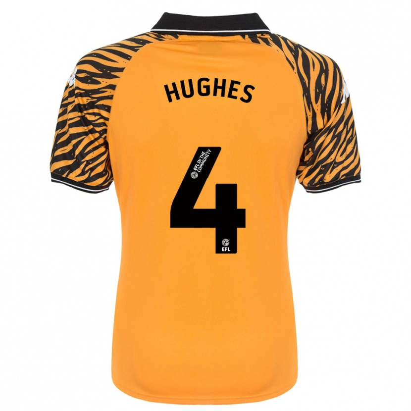 Danxen Niño Camiseta Charlie Hughes #4 Naranja Negro 1ª Equipación 2025/26 La Camisa México