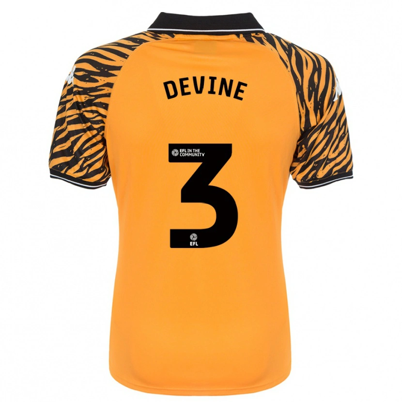 Danxen Niño Camiseta Ed Devine #3 Naranja Negro 1ª Equipación 2025/26 La Camisa México