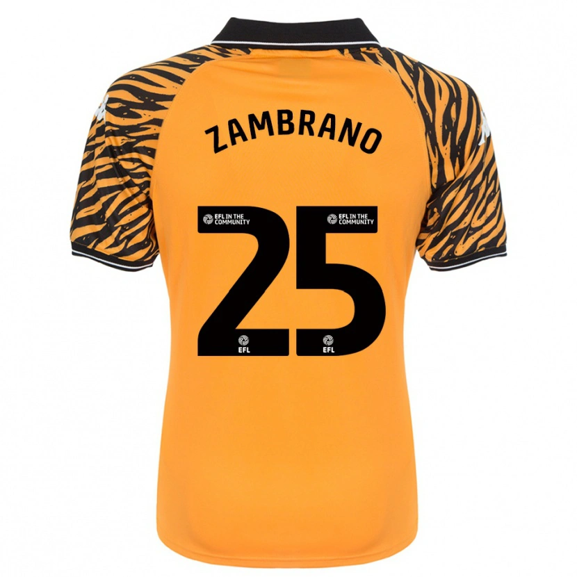 Danxen Niño Camiseta Óscar Zambrano #25 Naranja Negro 1ª Equipación 2025/26 La Camisa México