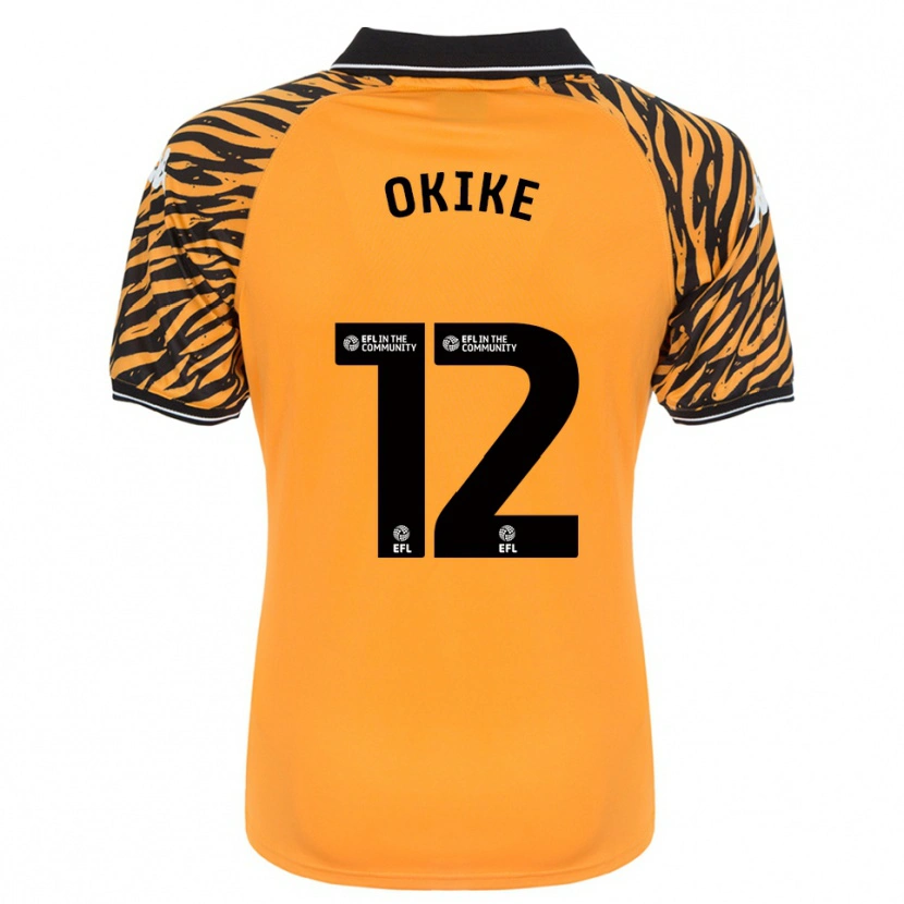 Danxen Niño Camiseta Calvin Okike #12 Naranja Negro 1ª Equipación 2025/26 La Camisa México