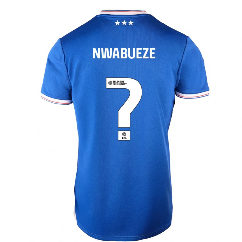 Danxen Niño Camiseta Jesse Nwabueze #0 Azul Blanco 1ª Equipación 2025/26 La Camisa México