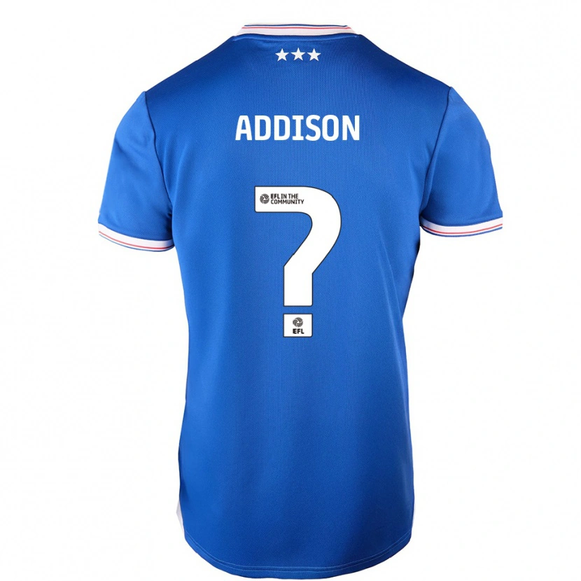 Danxen Niño Camiseta Angela Addison #0 Azul Blanco 1ª Equipación 2025/26 La Camisa México