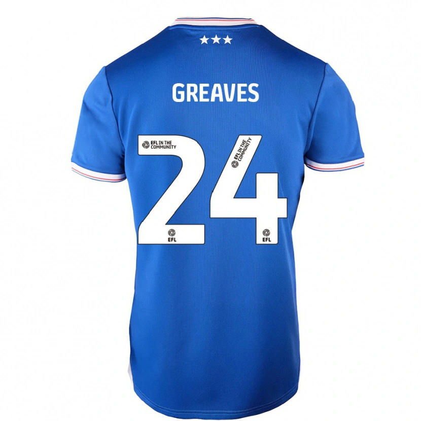 Danxen Niño Camiseta Jacob Greaves #24 Azul Blanco 1ª Equipación 2025/26 La Camisa México