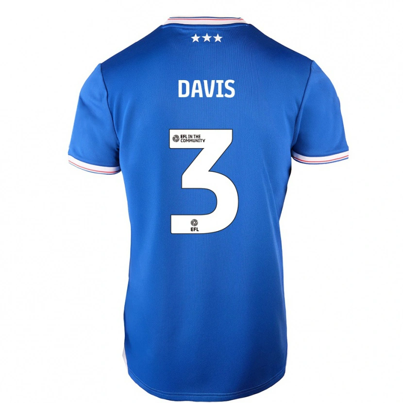Danxen Niño Camiseta Leif Davis #3 Azul Blanco 1ª Equipación 2025/26 La Camisa México
