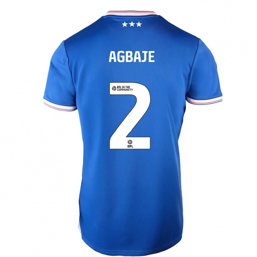Danxen Niño Camiseta Edwin Agbaje #2 Azul Blanco 1ª Equipación 2025/26 La Camisa México