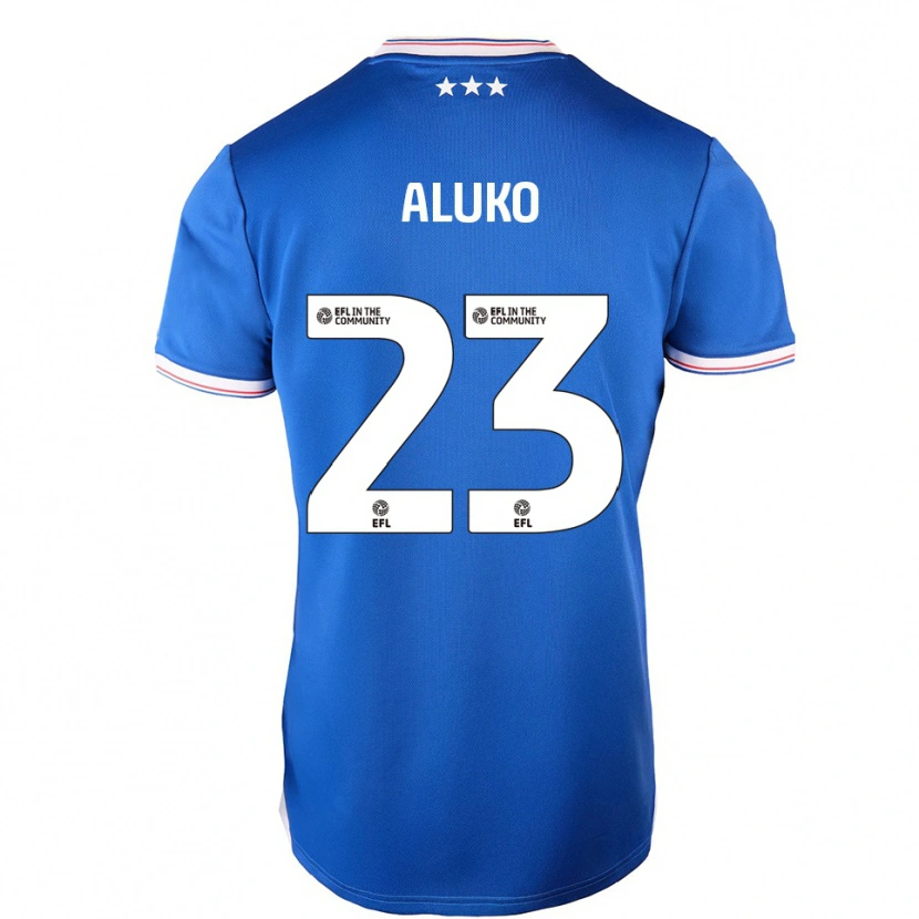 Danxen Niño Camiseta Sone Aluko #23 Azul Blanco 1ª Equipación 2025/26 La Camisa México