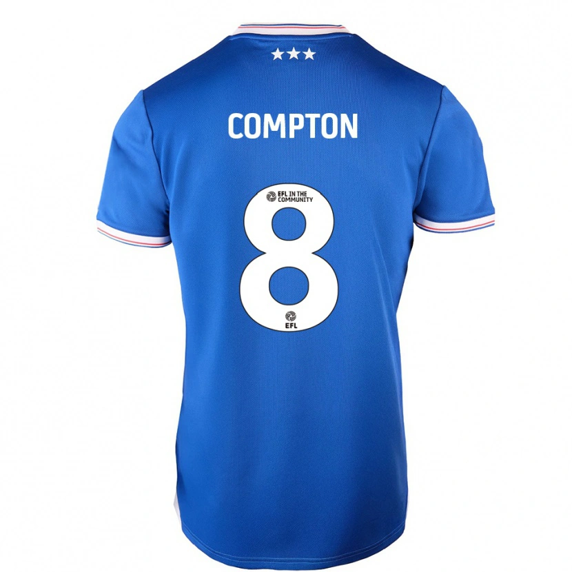 Danxen Niño Camiseta Charlie Compton #8 Azul Blanco 1ª Equipación 2025/26 La Camisa México