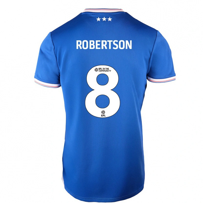 Danxen Niño Camiseta Kyra Robertson #8 Azul Blanco 1ª Equipación 2025/26 La Camisa México