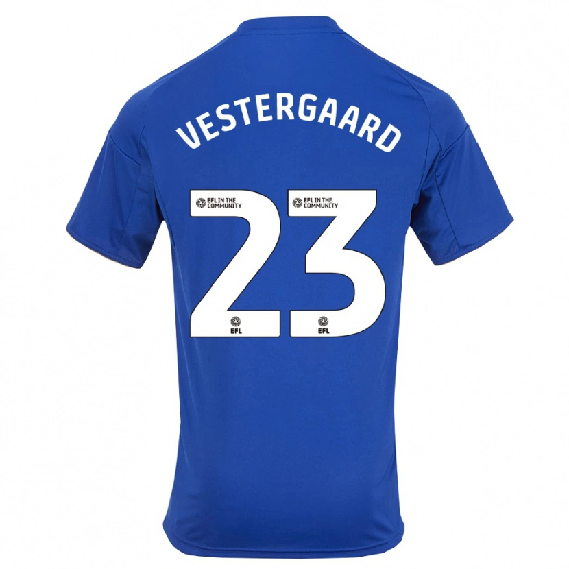 Danxen Niño Camiseta Jannik Vestergaard #23 Azul Oro 1ª Equipación 2025/26 La Camisa México