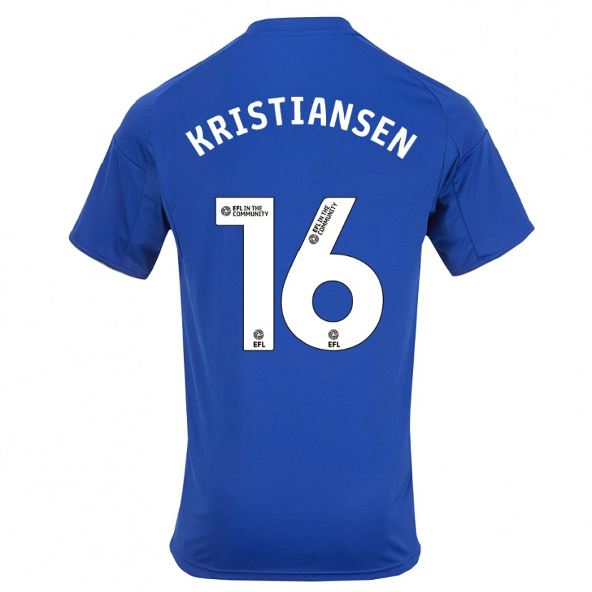 Danxen Niño Camiseta Victor Kristiansen #16 Azul Oro 1ª Equipación 2025/26 La Camisa México