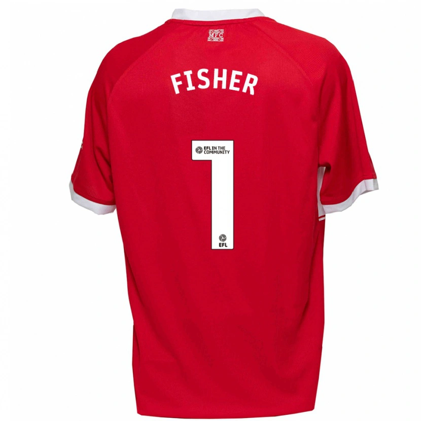 Danxen Niño Camiseta Nathan Fisher #1 Rojo Blanco 1ª Equipación 2025/26 La Camisa México