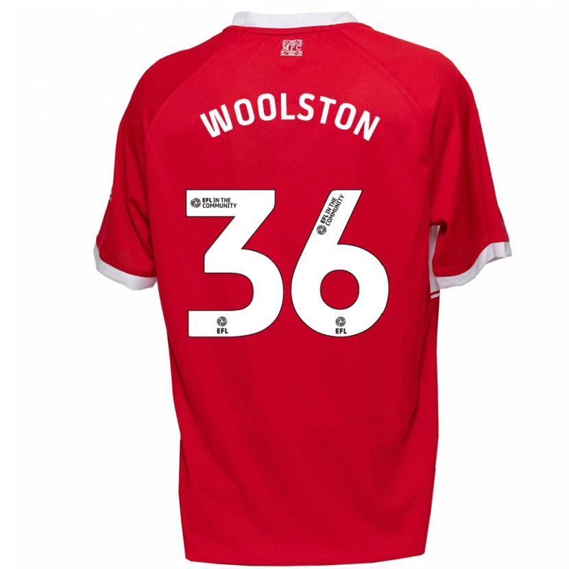 Danxen Niño Camiseta Luke Woolston #36 Rojo Blanco 1ª Equipación 2025/26 La Camisa México
