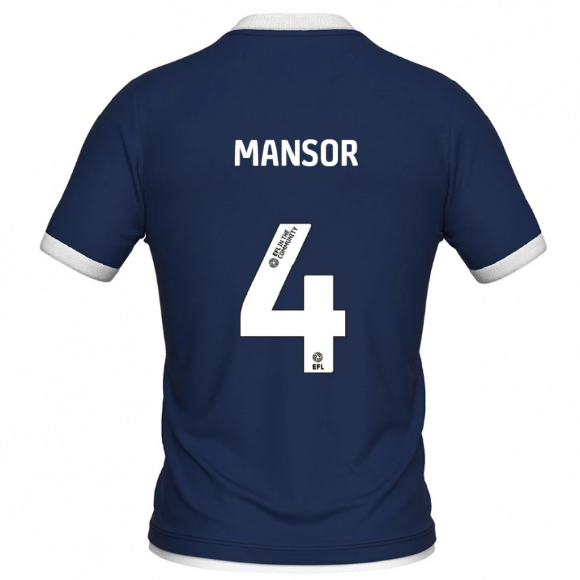 Danxen Niño Camiseta Elias Mansor #4 Azul Marino Blanco 1ª Equipación 2025/26 La Camisa México