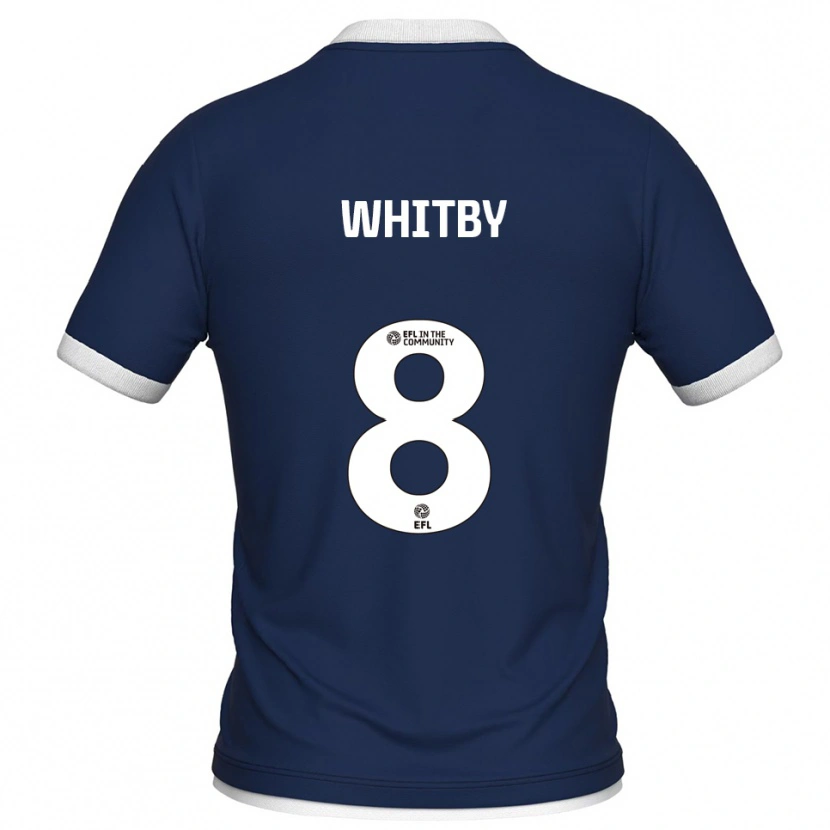 Danxen Niño Camiseta Oliver Whitby #8 Azul Marino Blanco 1ª Equipación 2025/26 La Camisa México