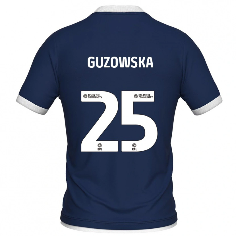 Danxen Niño Camiseta Sara Guzowska #25 Azul Marino Blanco 1ª Equipación 2025/26 La Camisa México
