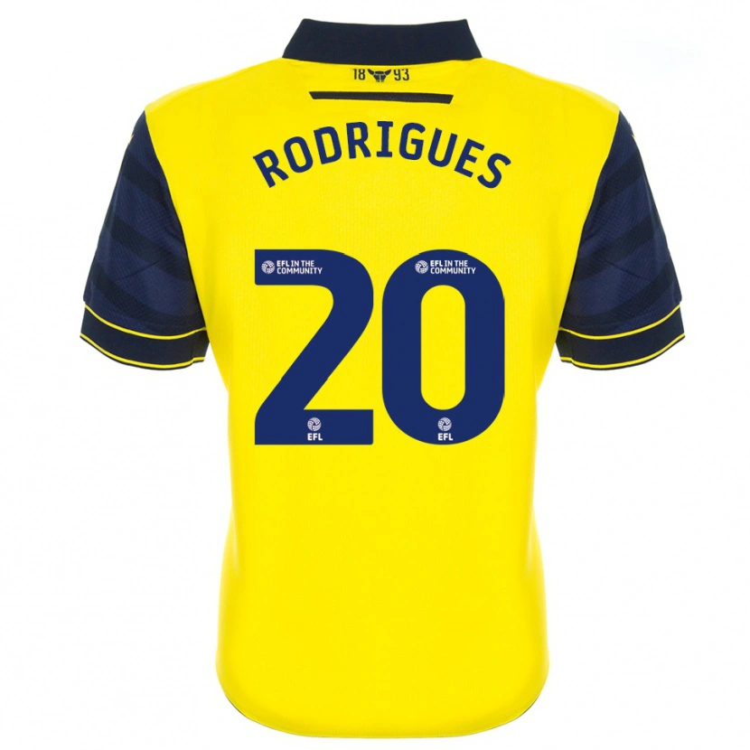 Danxen Niño Camiseta Rúben Rodrigues #20 Amarillo Azul Marino 1ª Equipación 2025/26 La Camisa México