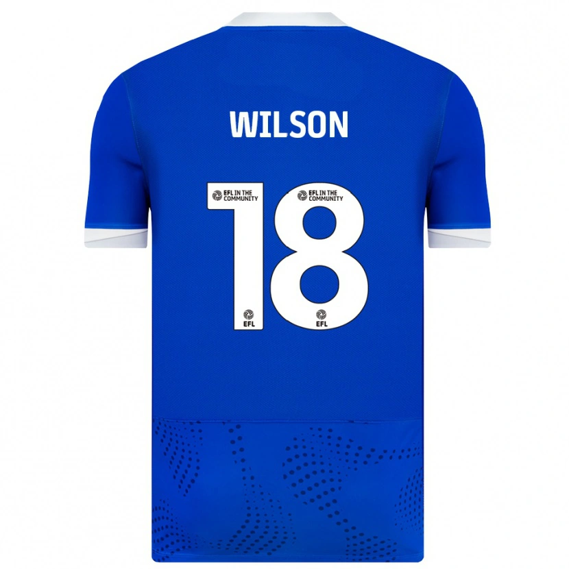 Danxen Niño Camiseta George Wilson #18 Azul Blanco 1ª Equipación 2025/26 La Camisa México