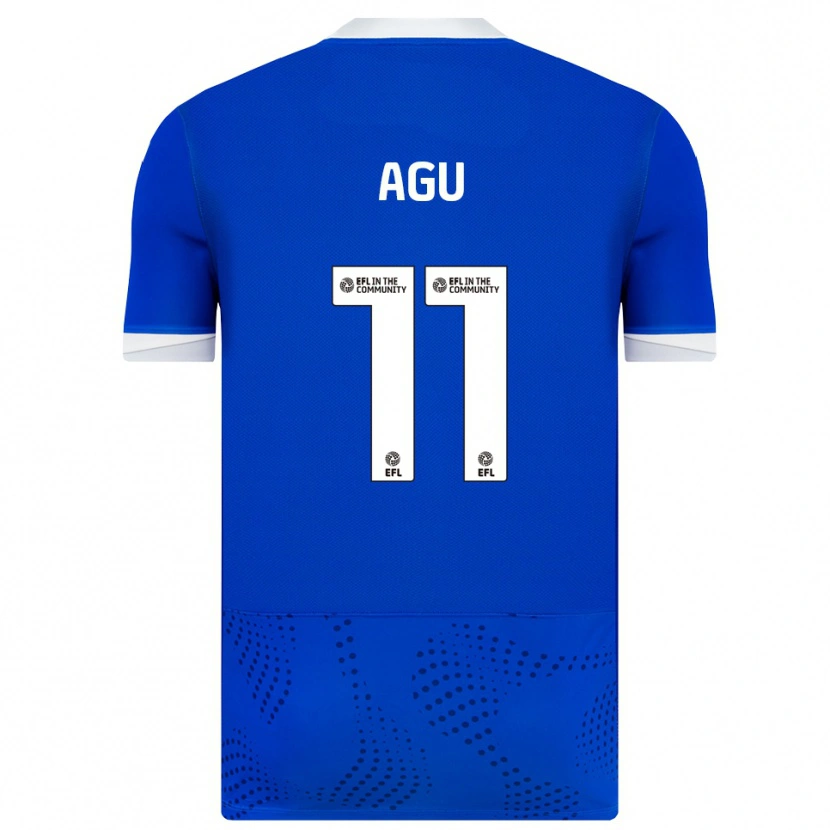 Danxen Niño Camiseta Chinedu Agu #11 Azul Blanco 1ª Equipación 2025/26 La Camisa México