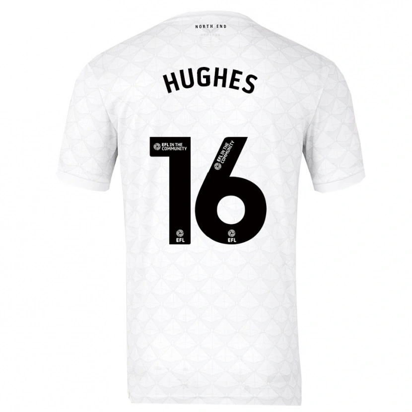 Danxen Niño Camiseta Andrew Hughes #16 Blanco Rojo 1ª Equipación 2025/26 La Camisa México