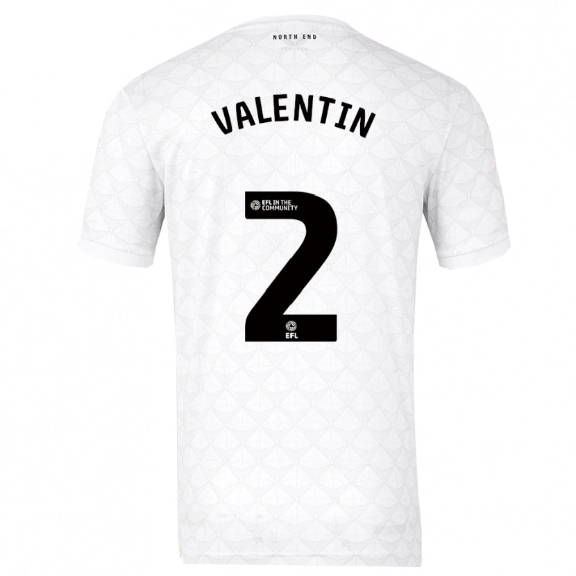 Danxen Niño Camiseta Pol Valentín #2 Blanco Rojo 1ª Equipación 2025/26 La Camisa México