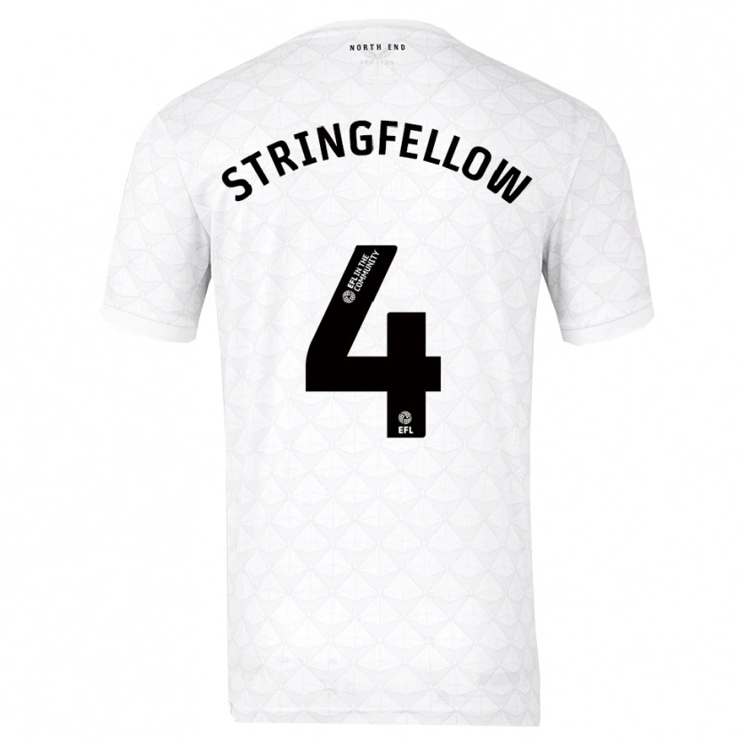 Danxen Niño Camiseta Harry Stringfellow #4 Blanco Rojo 1ª Equipación 2025/26 La Camisa México