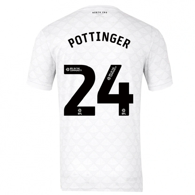 Danxen Niño Camiseta Kaya Pottinger #24 Blanco Rojo 1ª Equipación 2025/26 La Camisa México