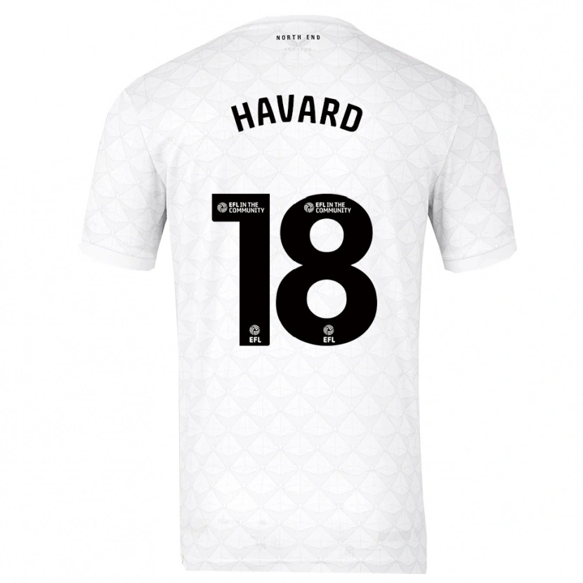 Danxen Niño Camiseta Callum Havard #18 Blanco Rojo 1ª Equipación 2025/26 La Camisa México