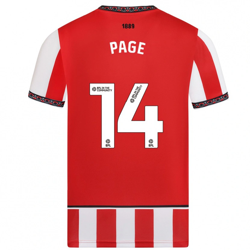 Danxen Niño Camiseta Olivia Jane Page #14 Rojo Blanco 1ª Equipación 2025/26 La Camisa México