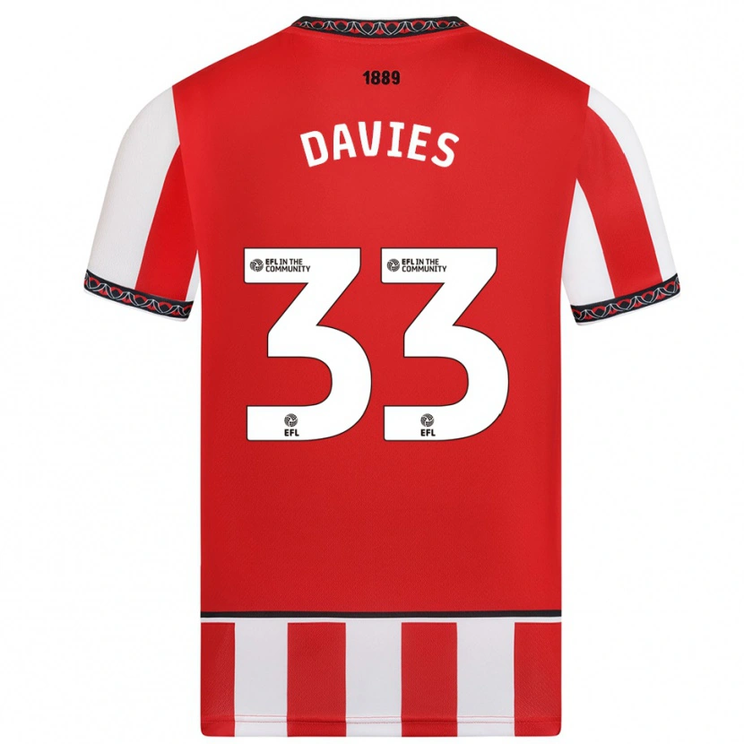 Danxen Niño Camiseta Bethan Davies #33 Rojo Blanco 1ª Equipación 2025/26 La Camisa México