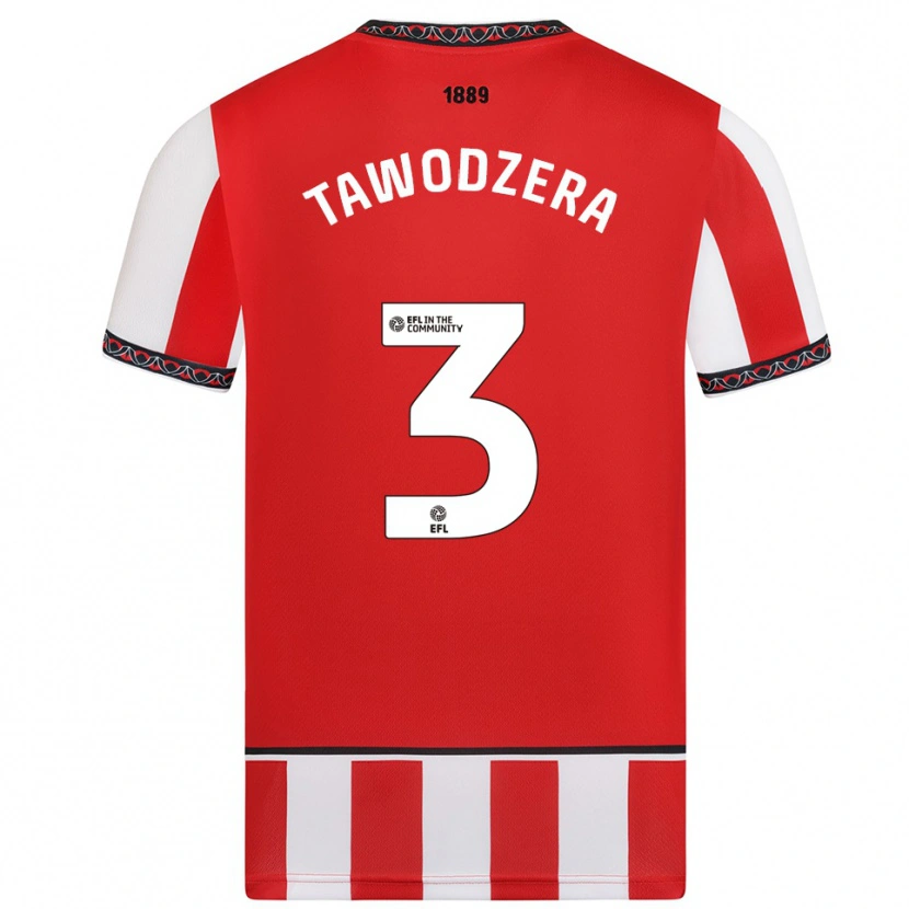 Danxen Niño Camiseta Dylan Tawodzera #3 Rojo Blanco 1ª Equipación 2025/26 La Camisa México