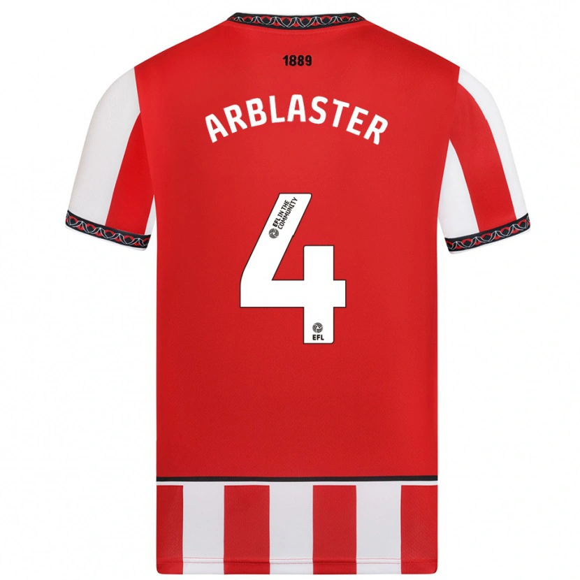 Danxen Niño Camiseta Oliver Arblaster #4 Rojo Blanco 1ª Equipación 2025/26 La Camisa México
