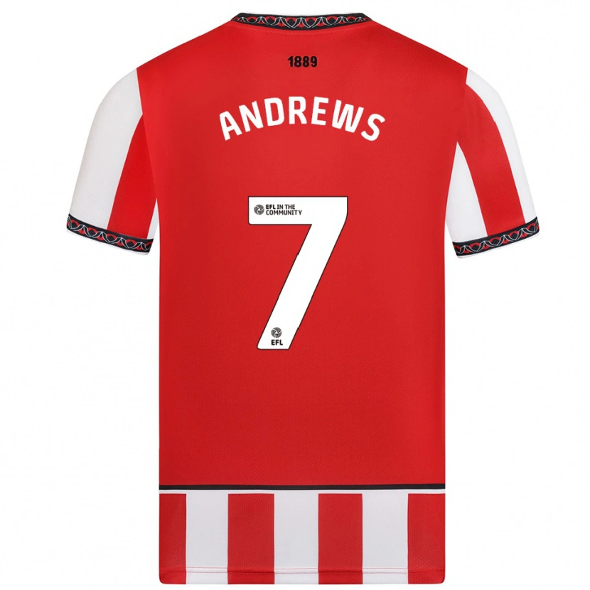 Danxen Niño Camiseta Amy Andrews #7 Rojo Blanco 1ª Equipación 2025/26 La Camisa México