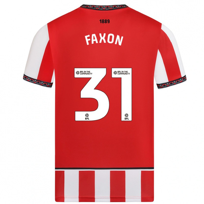 Danxen Niño Camiseta Luke Faxon #31 Rojo Blanco 1ª Equipación 2025/26 La Camisa México