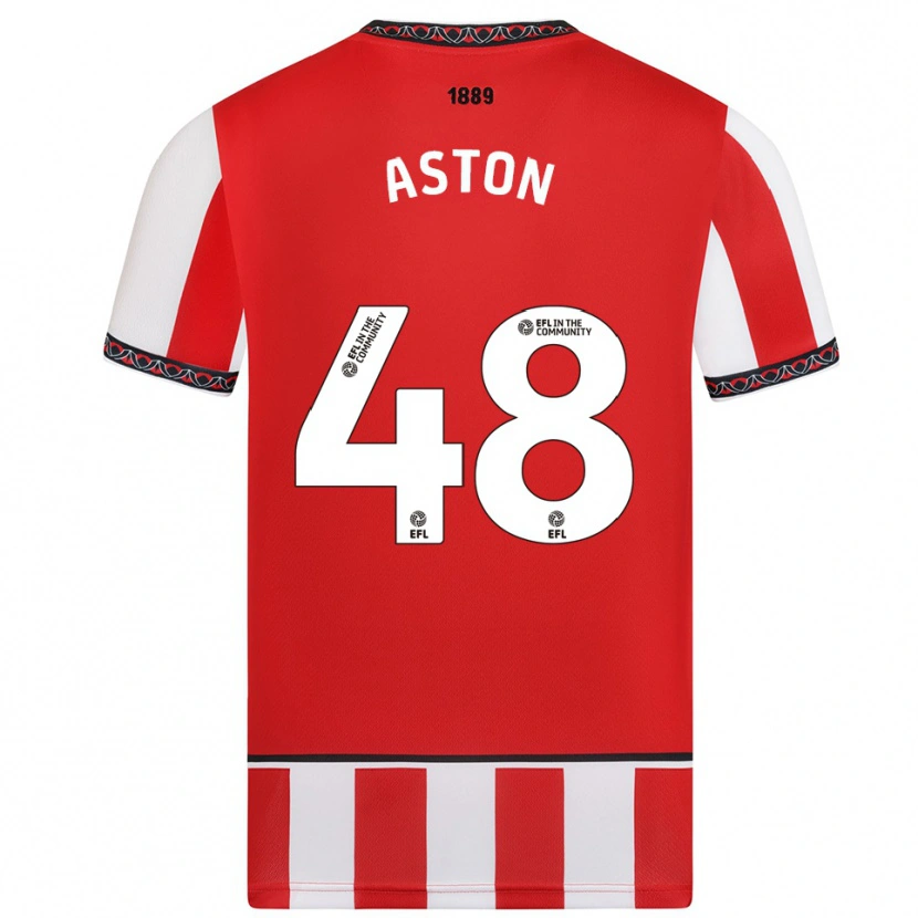 Danxen Niño Camiseta Sam Aston #48 Rojo Blanco 1ª Equipación 2025/26 La Camisa México