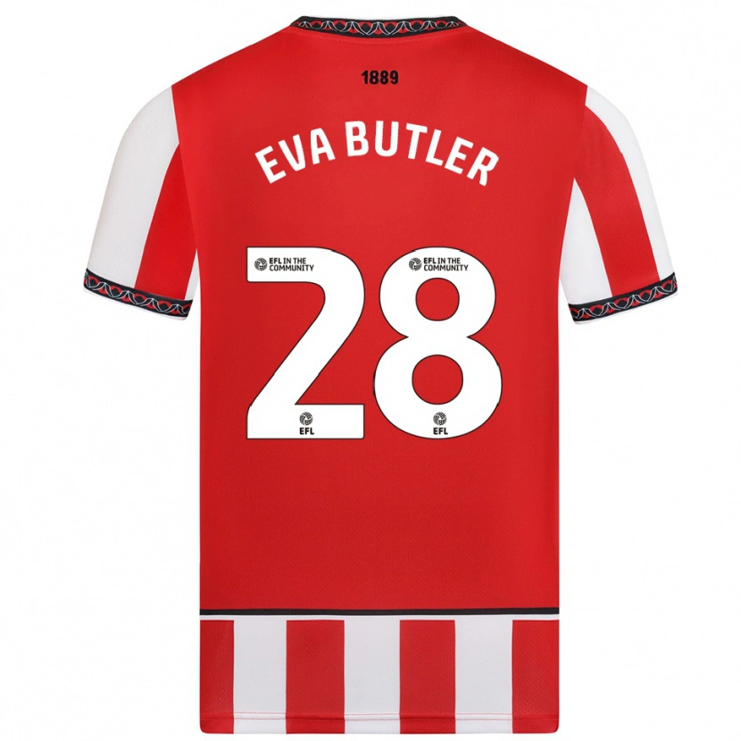 Danxen Niño Camiseta Eva Butler #28 Rojo Blanco 1ª Equipación 2025/26 La Camisa México