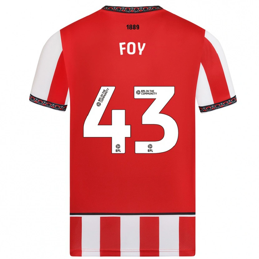 Danxen Niño Camiseta Gus Foy #43 Rojo Blanco 1ª Equipación 2025/26 La Camisa México