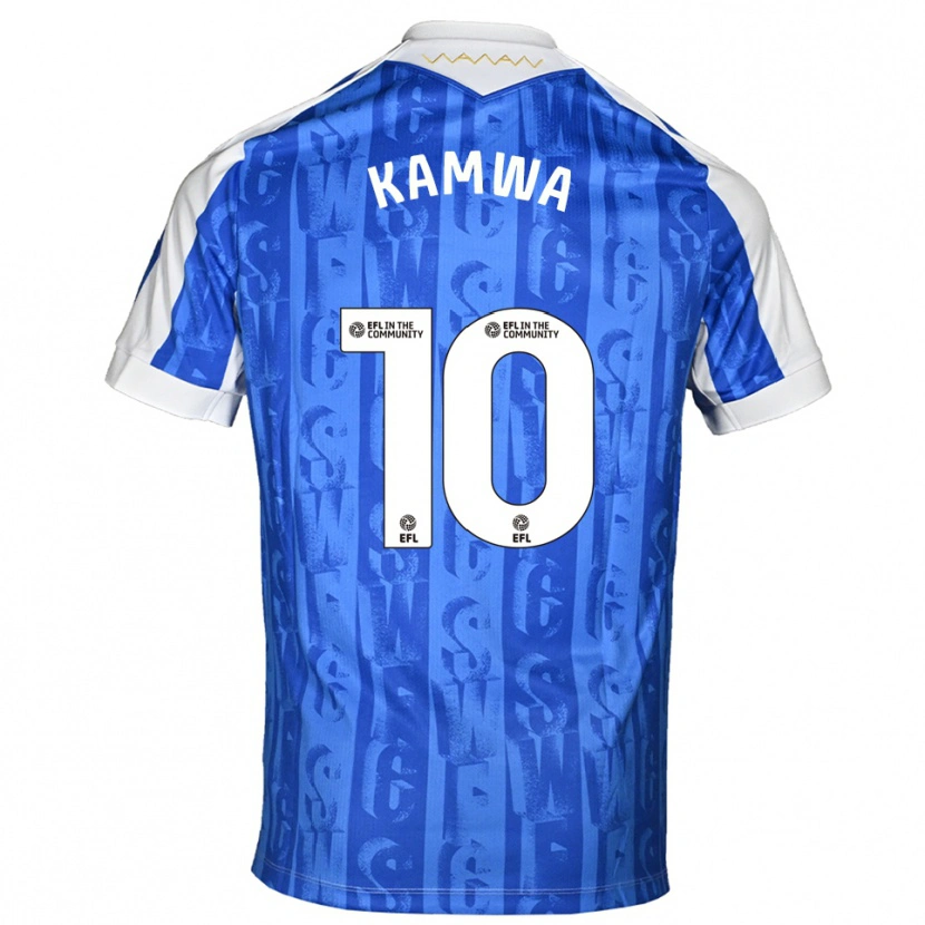 Danxen Niño Camiseta Donald Kamwa #10 Azul Blanco 1ª Equipación 2025/26 La Camisa México
