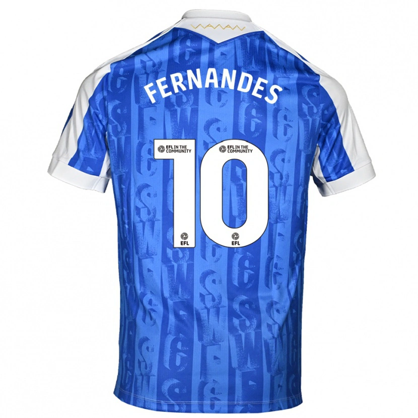 Danxen Niño Camiseta Bruno Fernandes #10 Azul Blanco 1ª Equipación 2025/26 La Camisa México