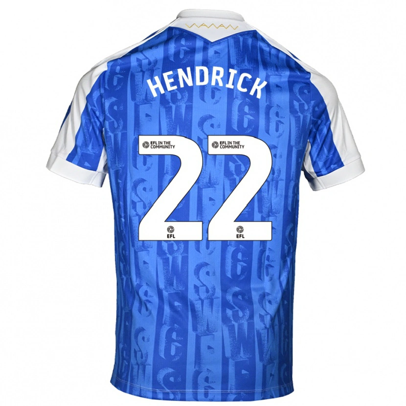 Danxen Niño Camiseta Jeff Hendrick #22 Azul Blanco 1ª Equipación 2025/26 La Camisa México