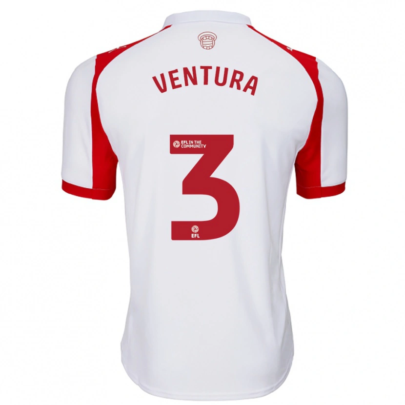 Danxen Niño Camiseta Tommy Dobson-Ventura #3 Blanco Rojo 1ª Equipación 2025/26 La Camisa México