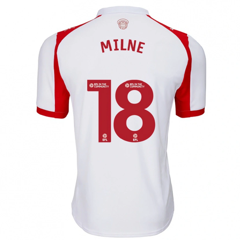 Danxen Niño Camiseta Isabel Milne #18 Blanco Rojo 1ª Equipación 2025/26 La Camisa México