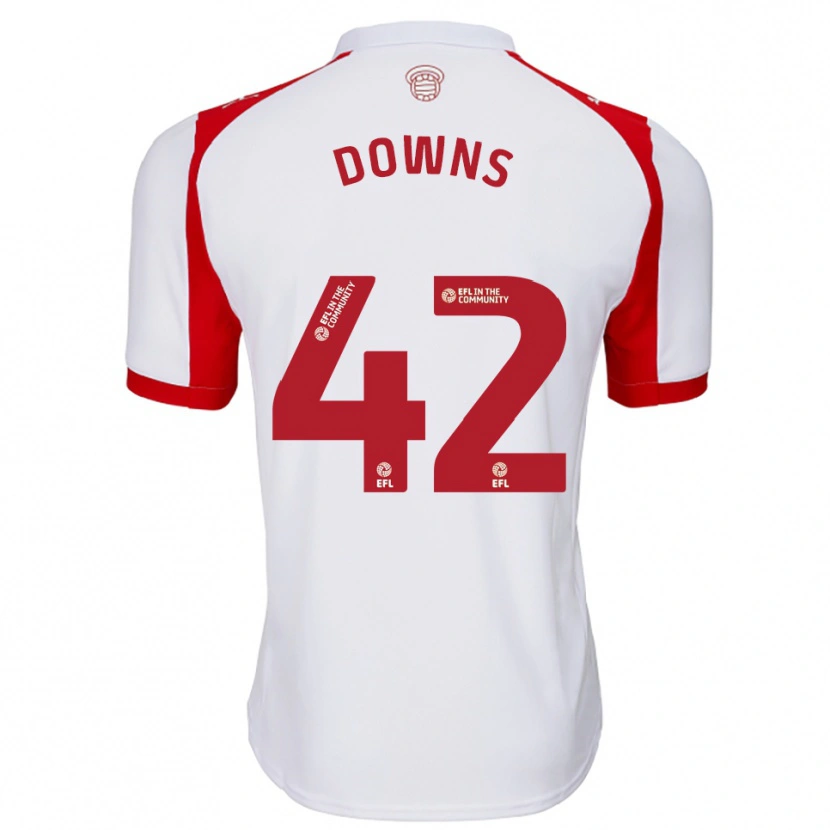Danxen Niño Camiseta Damion Downs #42 Blanco Rojo 1ª Equipación 2025/26 La Camisa México