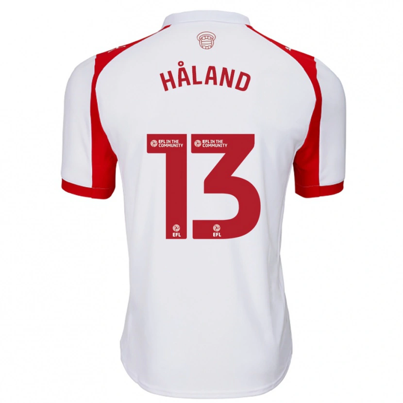 Danxen Niño Camiseta Benedicte Håland #13 Blanco Rojo 1ª Equipación 2025/26 La Camisa México