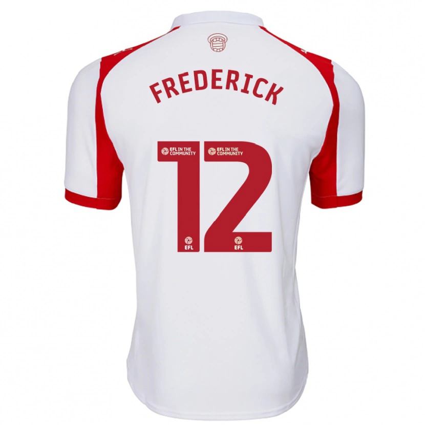 Danxen Niño Camiseta Cameron Frederick #12 Blanco Rojo 1ª Equipación 2025/26 La Camisa México